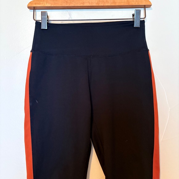 Splits59 Women Black Orange White Chevron High Waist Leggings Size S Activewear - Picture 5 of 7